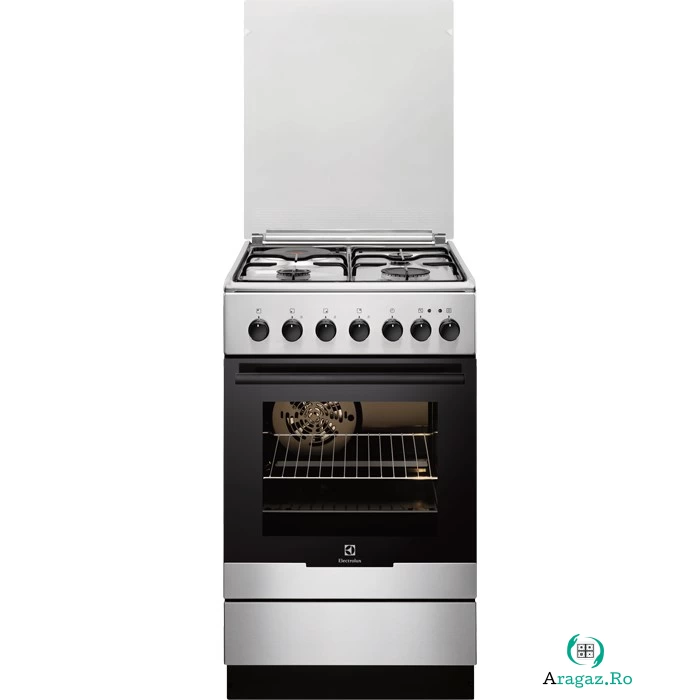 Aragaz mixt Electrolux EKM51351OX, Cuptor electric, 3 Arzatoare, 1 zona de gatit la 1,549.99 lei ron