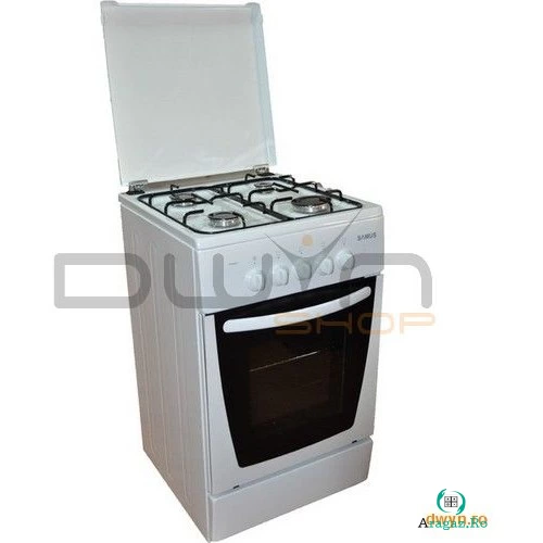 Samus Aragaz Samus SM 450 ANS, Siguranta plita + cuptor, 4 arzatoare, 3 Ani Garantie, Alb la 815.99 lei ron