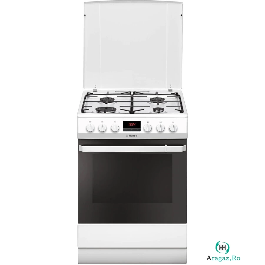 hansa Aragaz Hansa FCMW68299, 4 arzatoare, Mixt, Grill, Clasa A, 60 cm, Alb la 1,904.99 lei ron