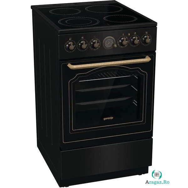 Gorenje Aragaz GORENJE GECS5B70CLB, 4 arzatoare, Electric, L 50 cm, Grill, Negru