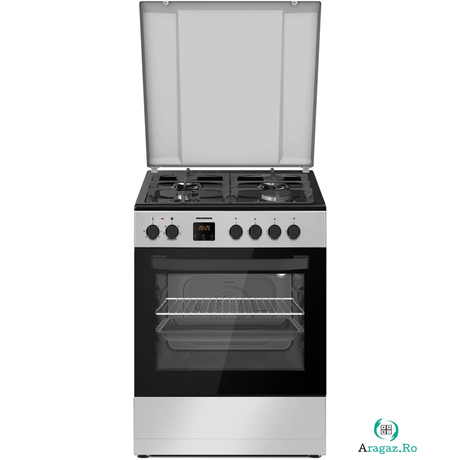 HEINNER Aragar mixt Heinner HFSC-S66FDC-BIX, digital, 4 arzatoare, cuptor electric, aprindere electrica plita, timer, grill, ventilatie, 60x60, Inox la 1,597.99 lei ron