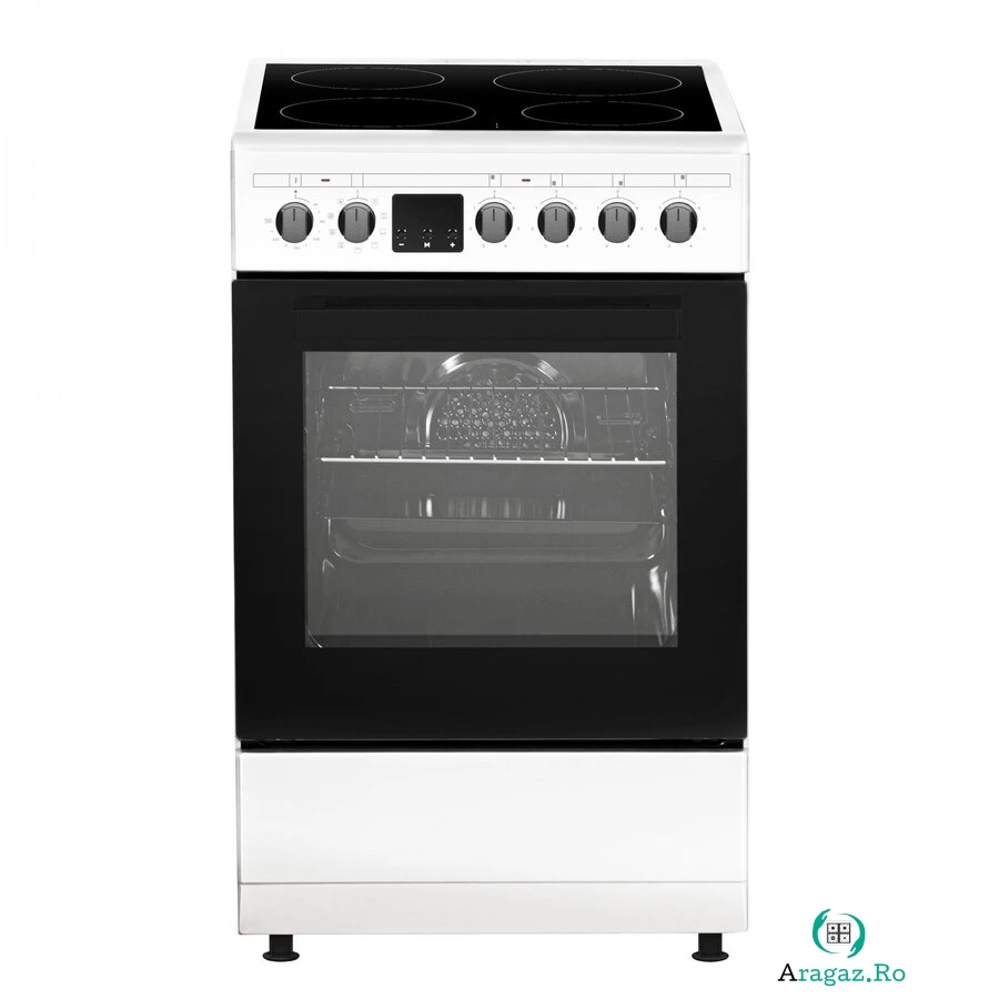 Samus Aragaz Samus SM564VTE, 4 Zone de gatit Vitroceramice, 10 Functii, Cuptor 56L, Alb la 1,704.99 lei ron