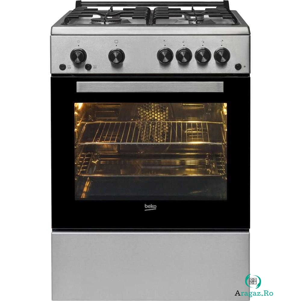 Aragaz pe Gaz Beko FSHT62111GX, Rotisor, Grill, 4 arzatoare la 1,859.99 lei ron