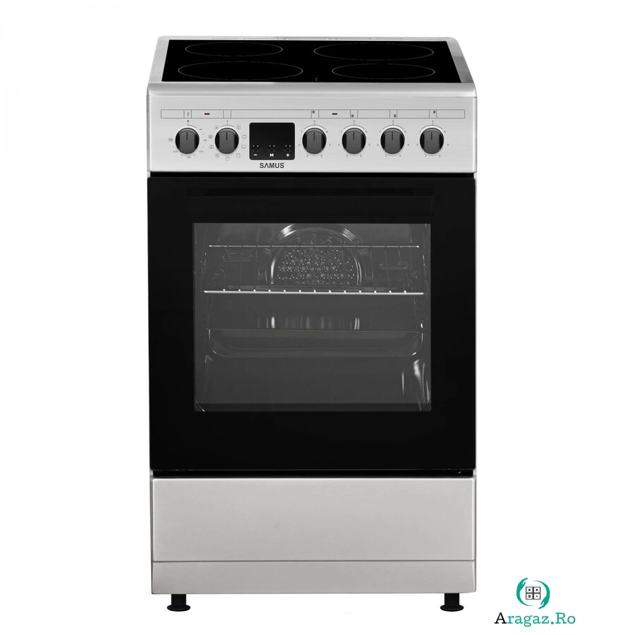 Samus Aragaz Samus SM564VTE, 4 Zone de gatit Vitroceramice, 10 Functii, Full electric, Inox la 1,735.99 lei ron