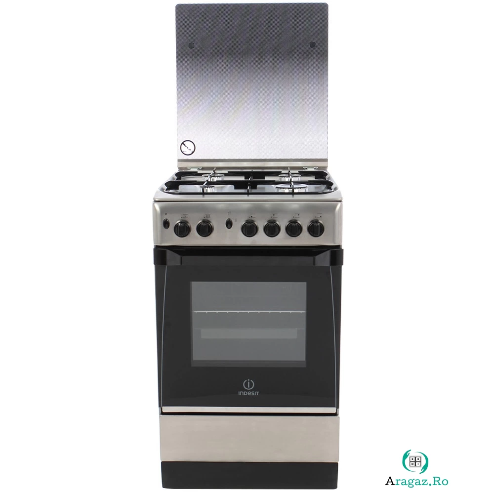 Aragaz pe Gaz Indesit KN3G21S-X, Grill, Rotisor, 4 arzatoare la 1,399.99 lei ron