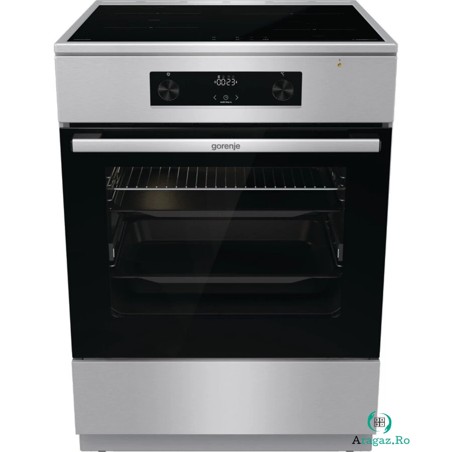 Gorenje Aragaz electric, Gorenje, 600 mm, Argintiu/Negru