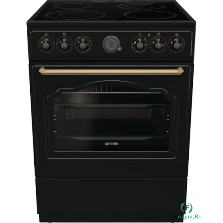 Gorenje Aragaz Gorenje GECS6B70CLB, 4 Arzatoare, Electric, L 60 cm, Negru la 4,224.99 lei ron