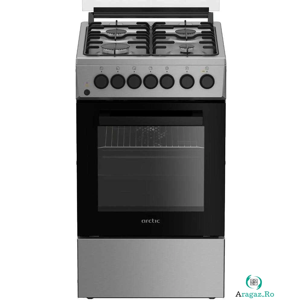 Aragaz mixt Arctic AMG5612STLX, Cuptor electric, Grill, 4 arzatoare