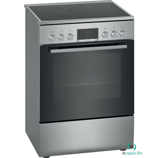 BOSCH Aragaz independent electric BOSCH Seria 4 HKR39C250, Plita radianta, 66 l, clasa energetica A, 4 arzatoare, Inox la 3,505.99 lei ron